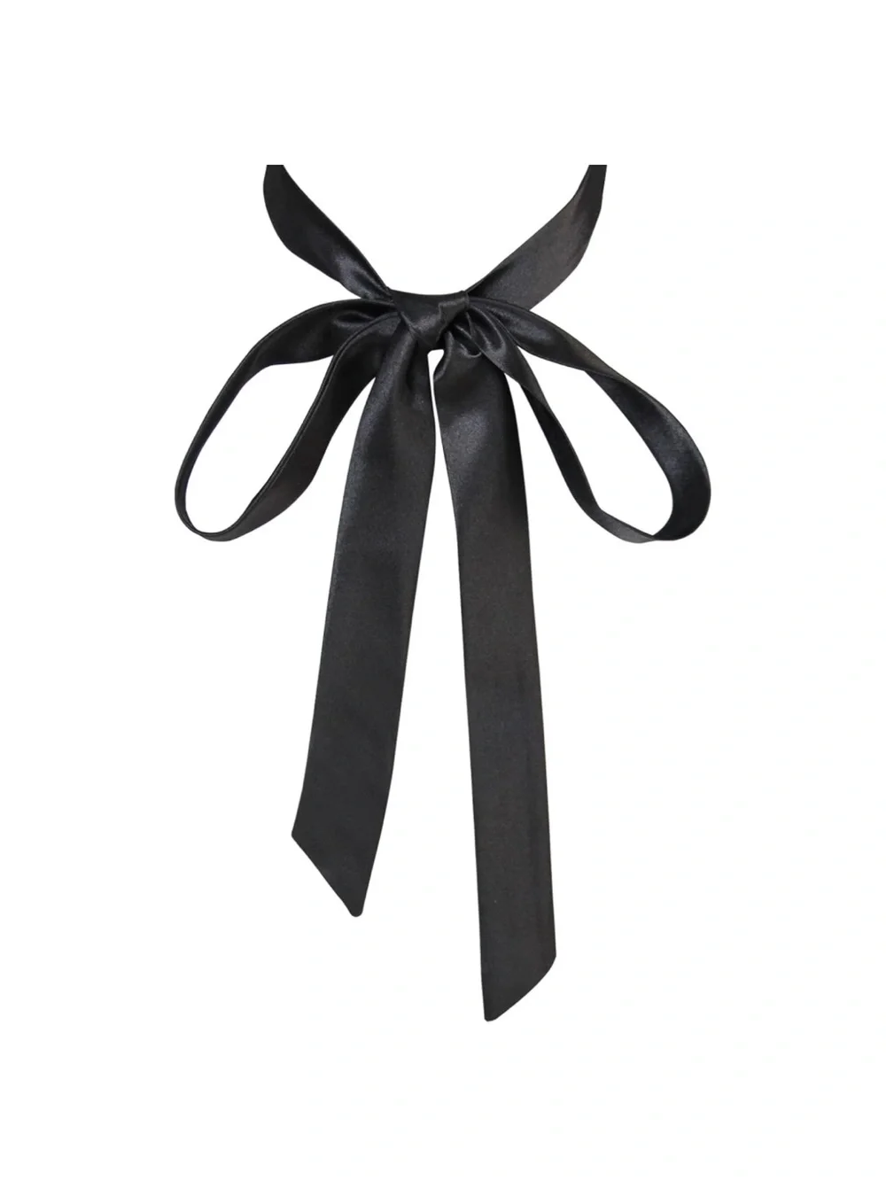Black Satin Bowtie - Women